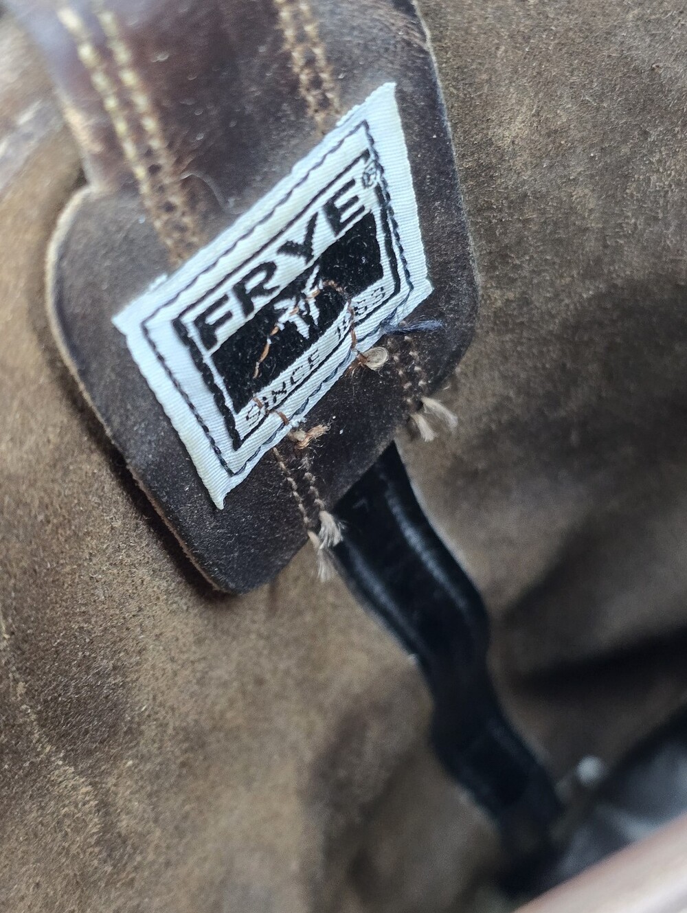 Women's Frye Brown Leather Harness Square Toe Boots Size 7.5 - Picture 10 of 16